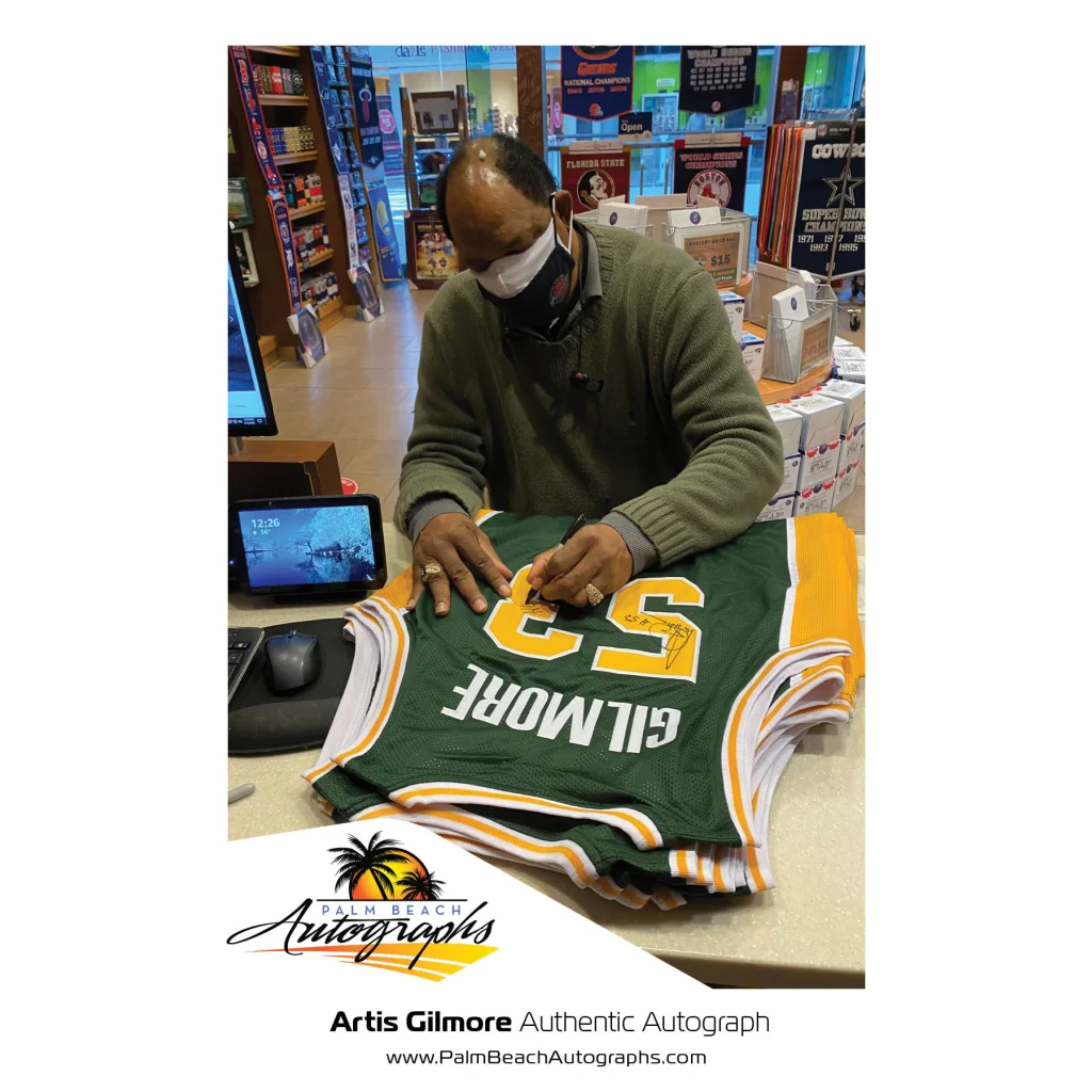 Artis Gilmore autographed green Jacksonville University custom jersey #53