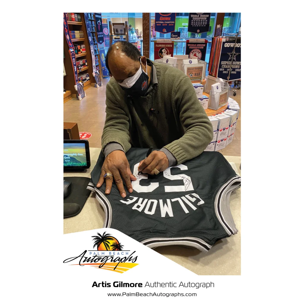 Artis Gilmore autographed San Antonio black jersey with Gilmore 50
