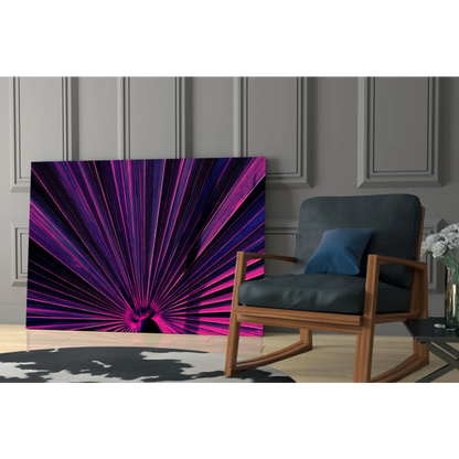 Stunning purple pink radial burst glass wall art