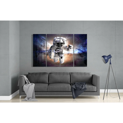 Astronaut Space Nebula Multi Panel Canvas Wall Art | Glass Wall Art Print | vintageantiquesgifts.com