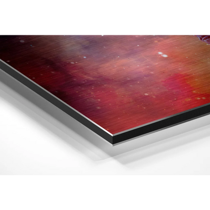 Glossy red and black brushed aluminium dibond wall art