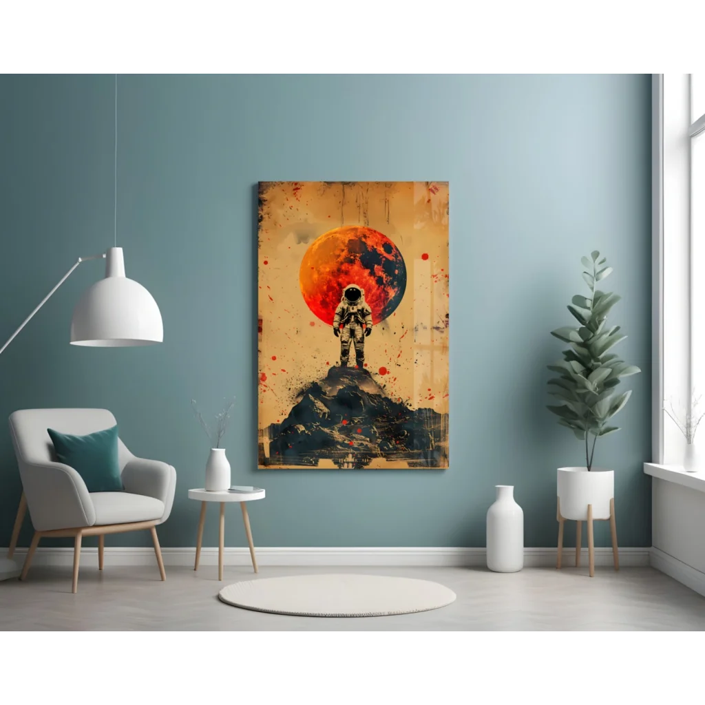Astronaut Space Explorer Canvas Wall Art Print | Contemporary Home Wall Art | vintageantiquesgifts.com