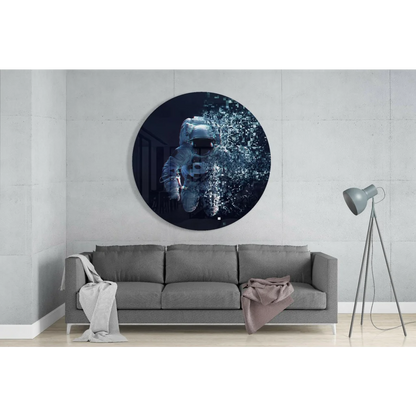 Pixelated Astronaut Tempered Glass Art Print | Glass Wall Art Print | vintageantiquesgifts.com