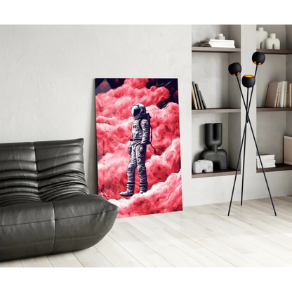 Astronaut in pink clouds canvas wall art print
