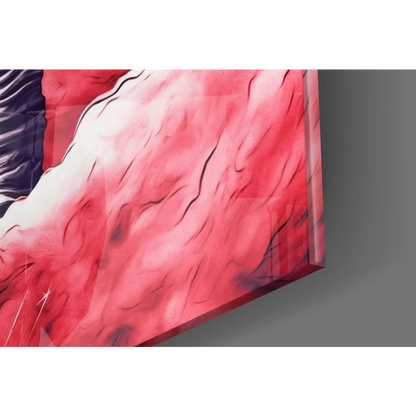 Vibrant red and white astronaut in pink clouds canvas wall art