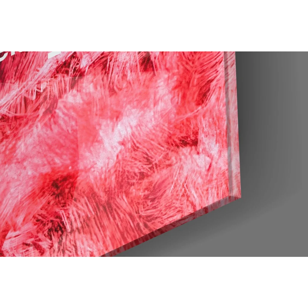 Vibrant red textured wall art canvas with fiery swirling pattern