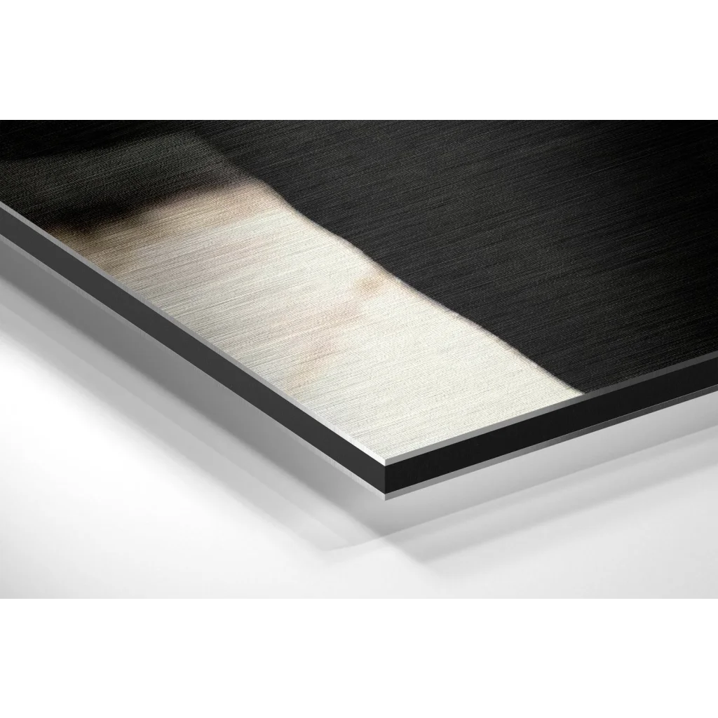 Sleek black and brushed silver brushed aluminium dibond wall art print