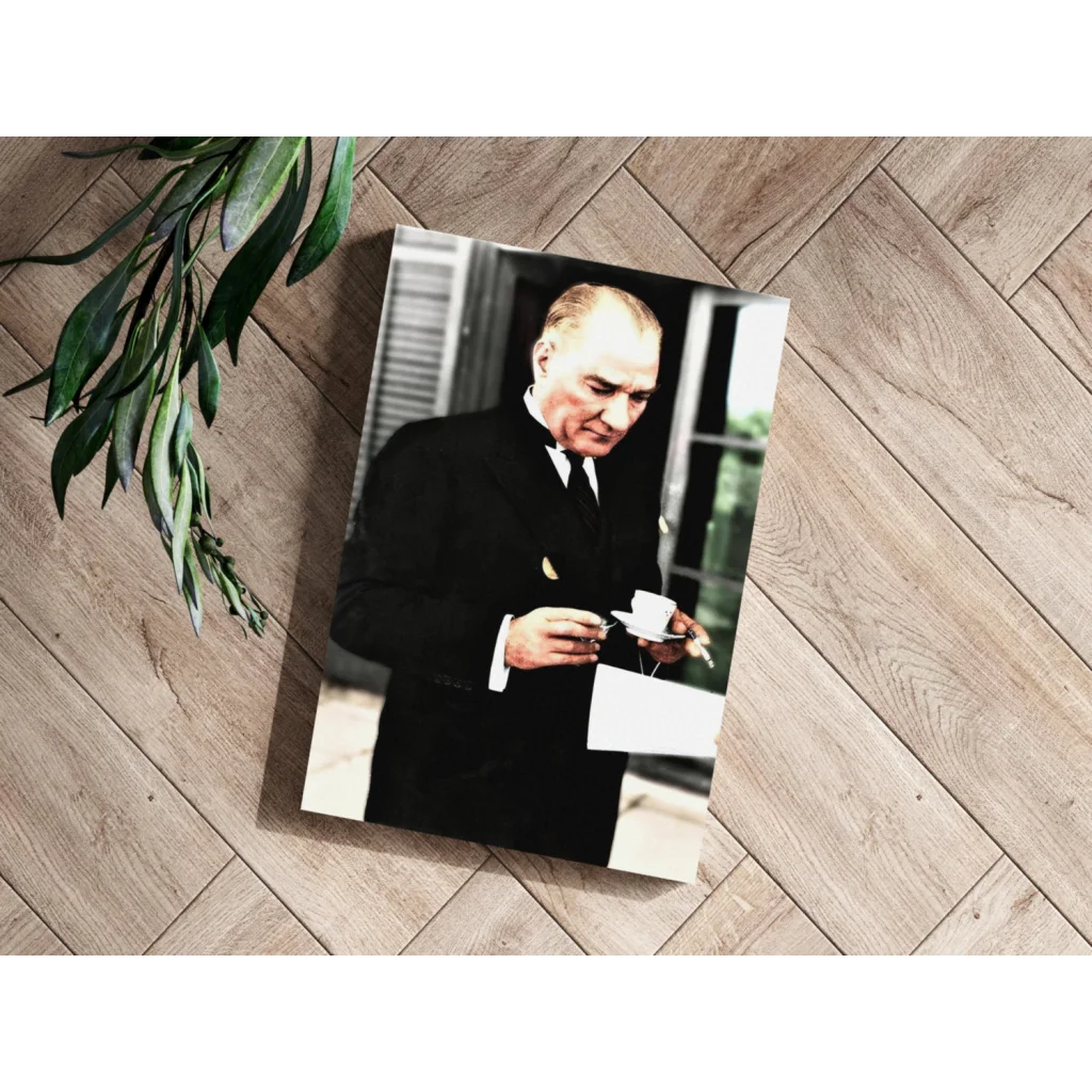 Vintage teacup gentleman insigne aluminum print home décor