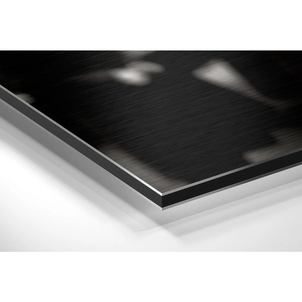 Stunning brushed aluminium dibond metal wall art print with silver beveled edges