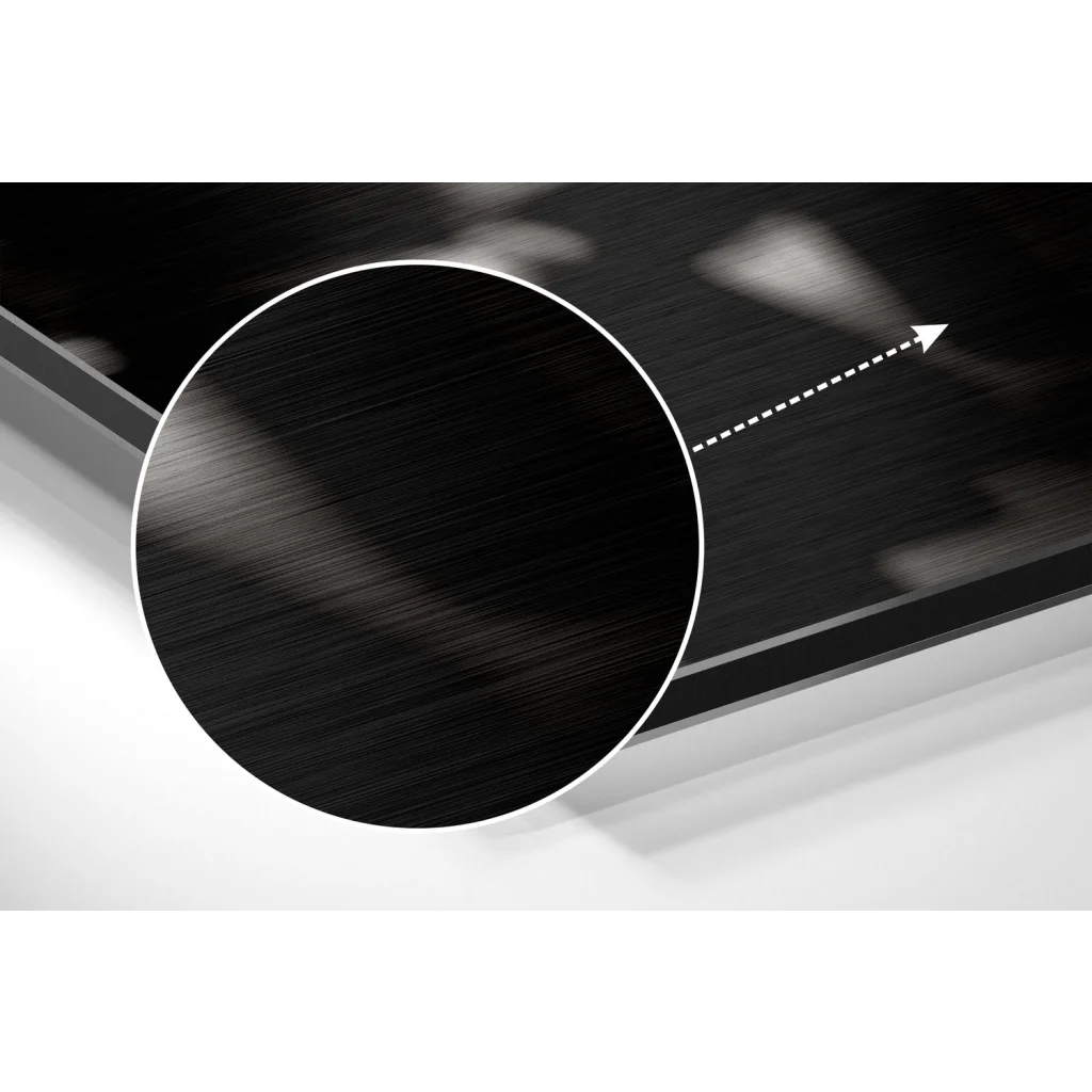 glass wall art Stunning brushed aluminium dibond metal wall art with sleek black finish