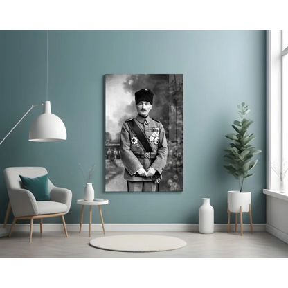 Historic Military Portrait Glass Wall Art Canvas Print | Contemporary Home Wall Art | vintageantiquesgifts.com