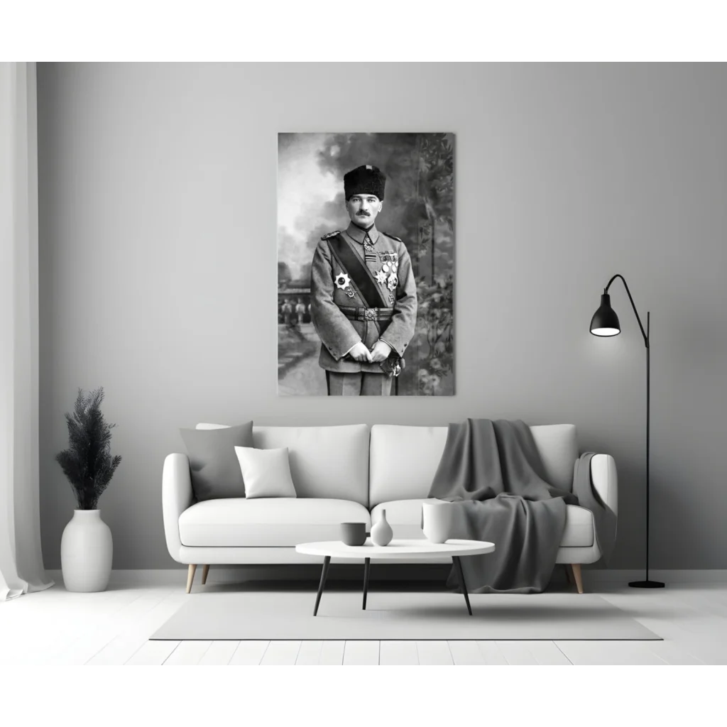 Historic Military Portrait Glass Wall Art Canvas Print | Modern Wall Art Decor | vintageantiquesgifts.com