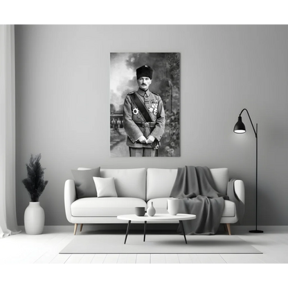 Historic Military Portrait Glass Wall Art Canvas Print | Modern Wall Art Decor | vintageantiquesgifts.com