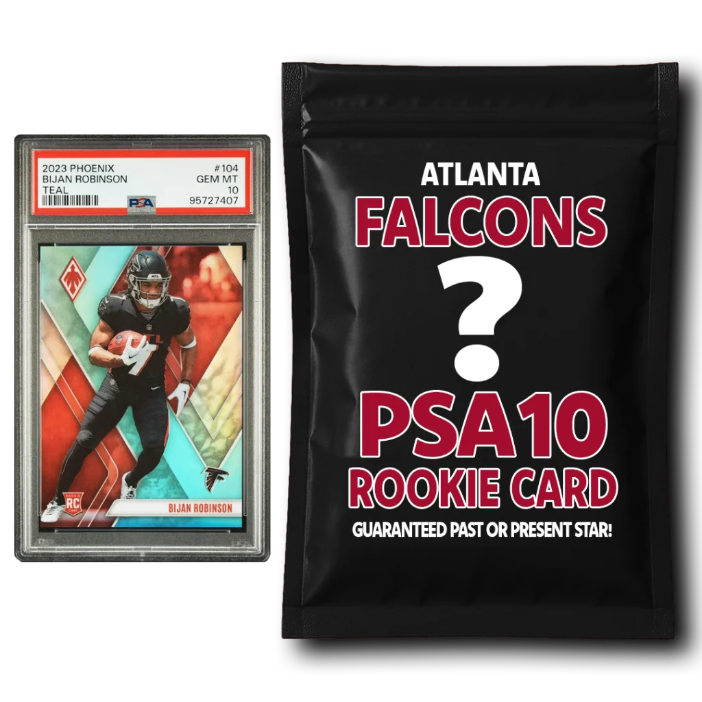 Atlanta Falcons PSA 10 Graded Rookie Card Mystery Pack | Hall of Fame Sports Memorabilia | vintageantiquesgifts.com