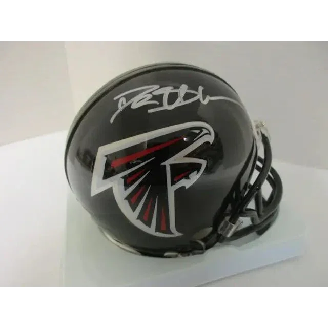 Black Atlanta Falcons signed autographed mini helmet with Deion Sanders autograph