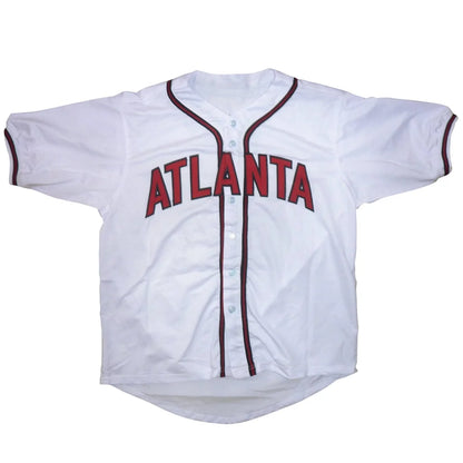 Austin Riley autographed white Braves custom jersey with maroon accents