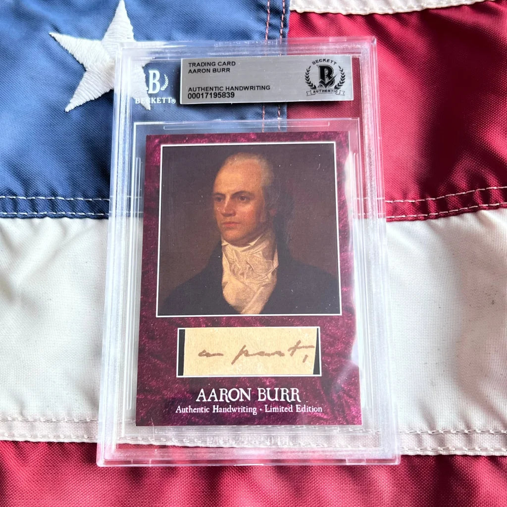 Authentic Aaron Burr trading card in burr words graded historical collectible set