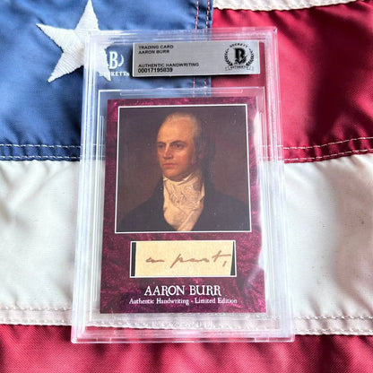 Authentic Aaron Burr trading card in burr words graded historical collectible set