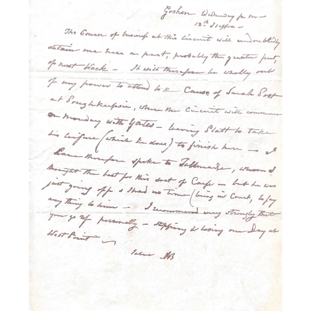 Faded handwritten Aaron Burr words on aged paper in Authentic Aaron Burr Words Set