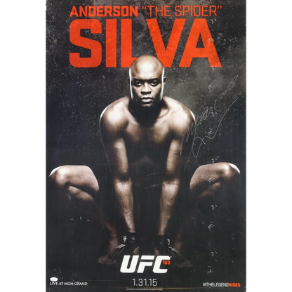 Authentic Anderson Silva Signed UFC 183 Fight Poster featuring fight poster art