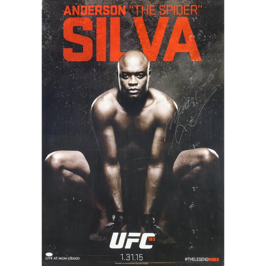 Authentic Anderson Silva Signed UFC 183 Fight Poster featuring fight poster art