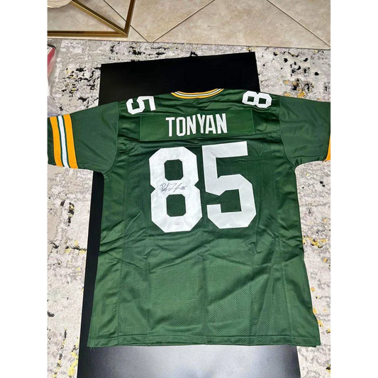 Green Bay Packers #85 Tonyan jersey autographed by Robert Tonyan, authentic jersey