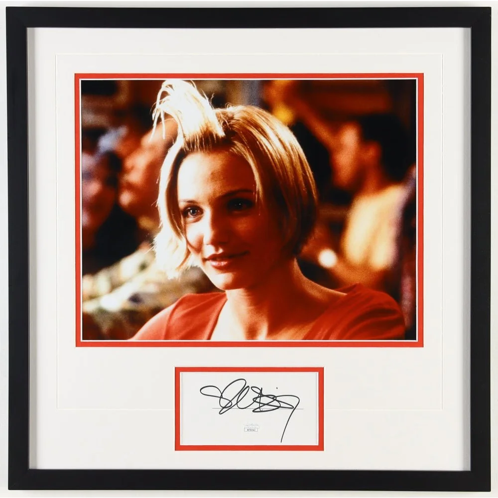 Framed signed Cameron Diaz photo with JSA certificate for collectors