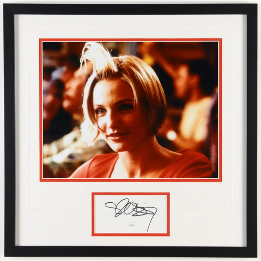 Framed signed Cameron Diaz photo with JSA certificate for collectors