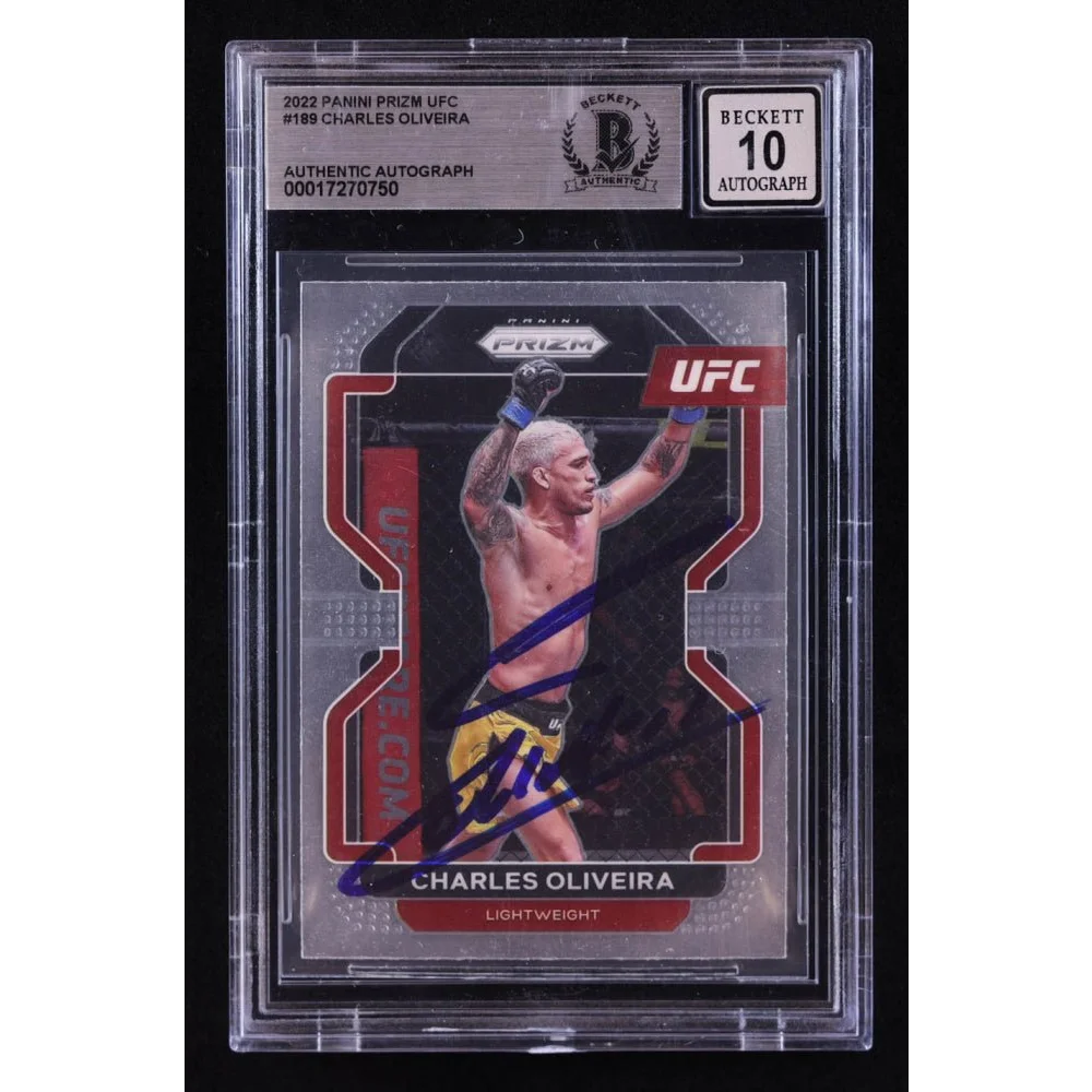 Authentic Charles Oliveira Signed UFC Trading Card BGS Graded with autograph