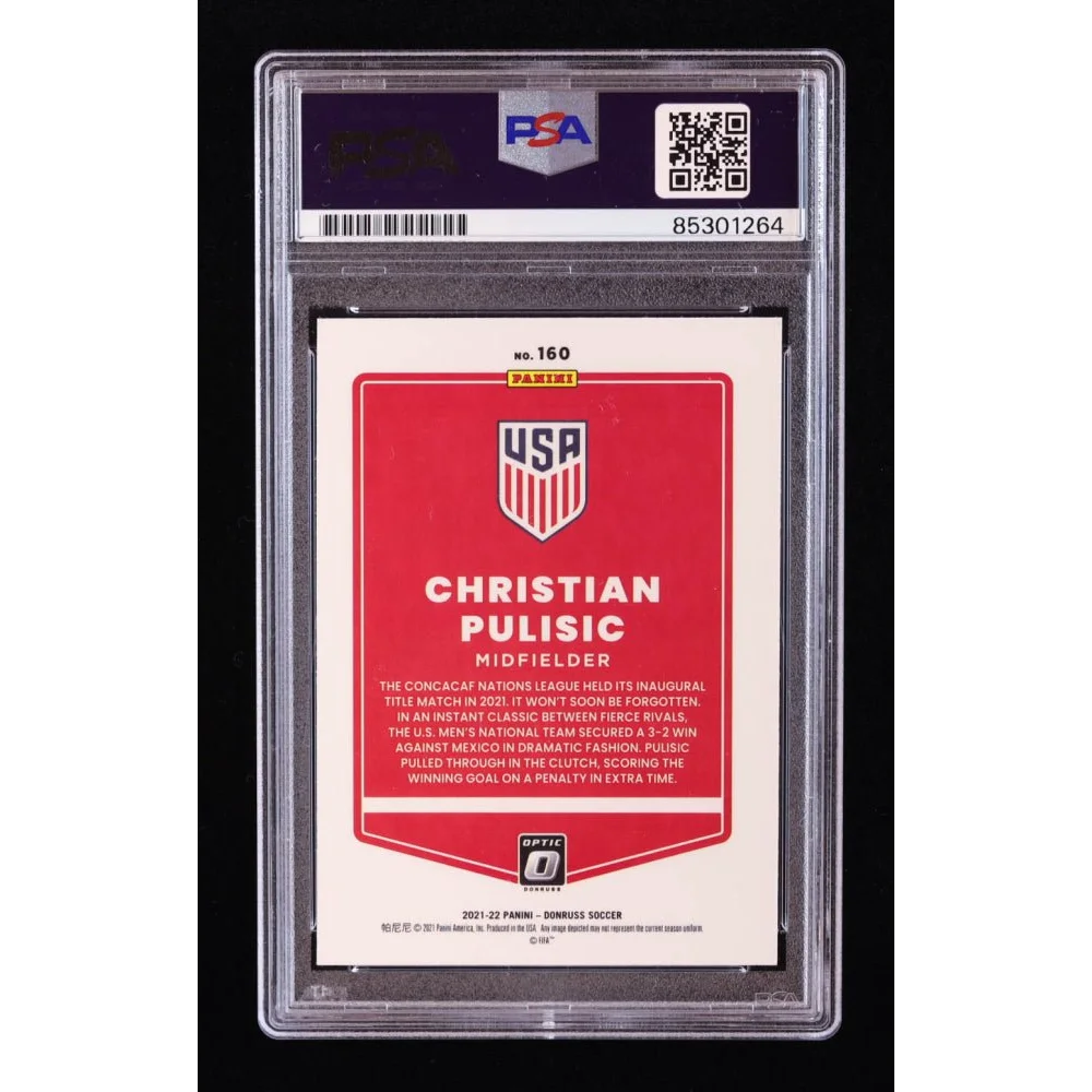 Christian Pulisic graded soccer card with autograph in the Authentic Christian Pulisic Signed Soccer Card PSA Graded product