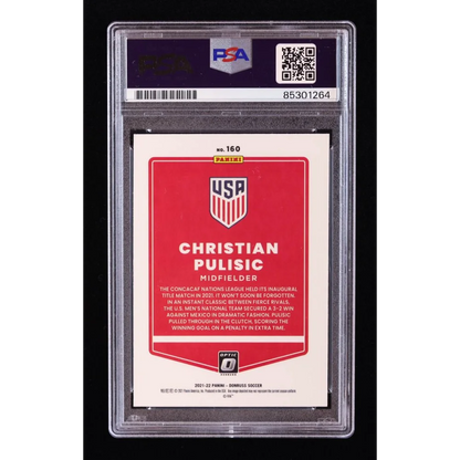 Christian Pulisic graded soccer card with autograph in the Authentic Christian Pulisic Signed Soccer Card PSA Graded product