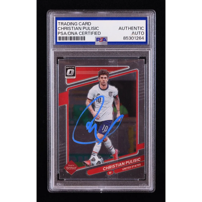 Christian Pulisic autographed soccer trading card in PSA graded Authentic Christian Pulisic Signed Soccer Card