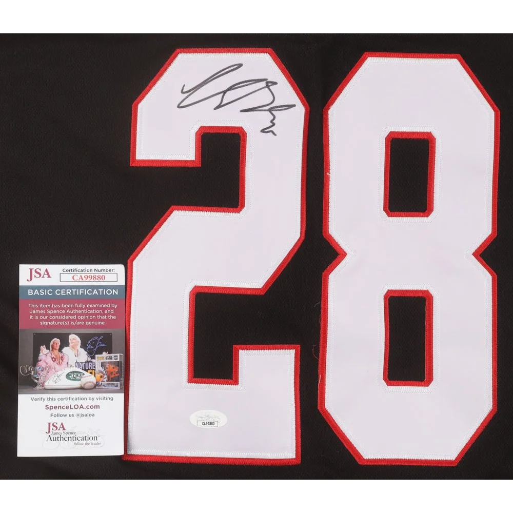 Authentic Claude Giroux signed black hockey jersey with white red 28 numbers and signature