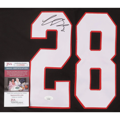 Authentic Claude Giroux signed black hockey jersey with white red 28 numbers and signature