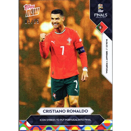 Authentic Cristiano Ronaldo red jersey trading card with certification, collectible sports card