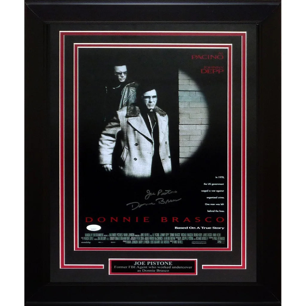 Authentic Donnie Brasco deluxe framed poster signed by Joseph Pistone