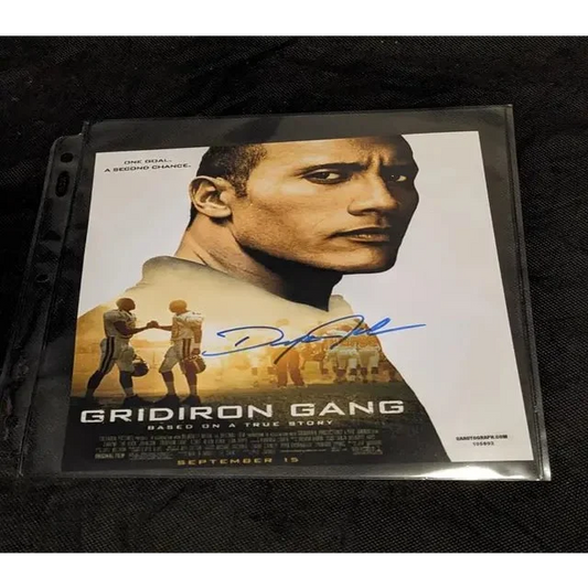 Authentic Dwayne Johnson Gridiron Gang autographed movie poster featuring Dwayne The Rock Johnson