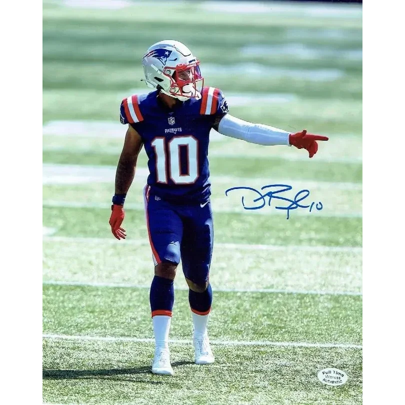 Autographed New England Patriots jersey with number 10 and COA for Patriots autographed 8x10 fans