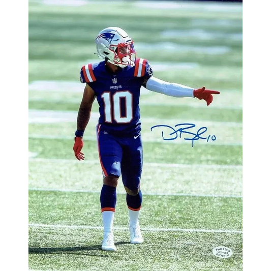 Autographed New England Patriots jersey with number 10 and COA for Patriots autographed 8x10 fans