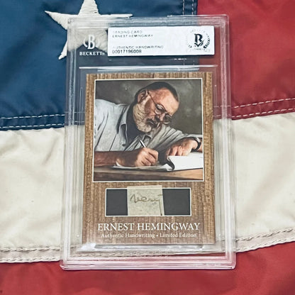 Beckett-graded Ernest Hemingway trading card with photo and authentic Hemingway words