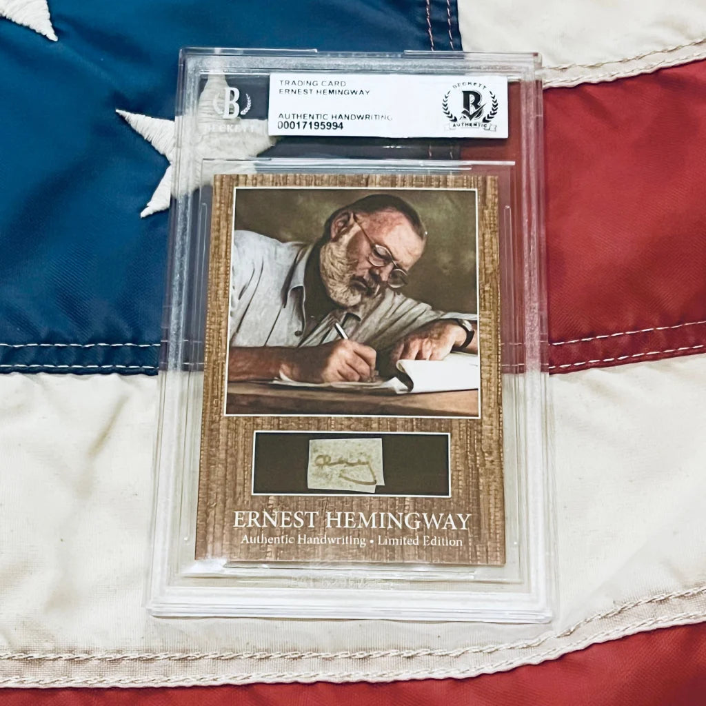 Graded Ernest Hemingway trading card with authentic Hemingway words and handwriting