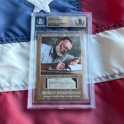 Limited Edition Authentic Ernest Hemingway Graded Card in Case