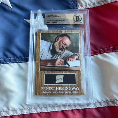 Authentic Ernest Hemingway graded card with signature and photo