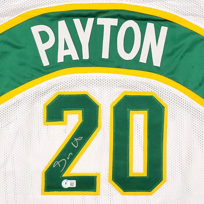 Autographed Gary Payton custom jersey, white green with name and number 20, BGS COA