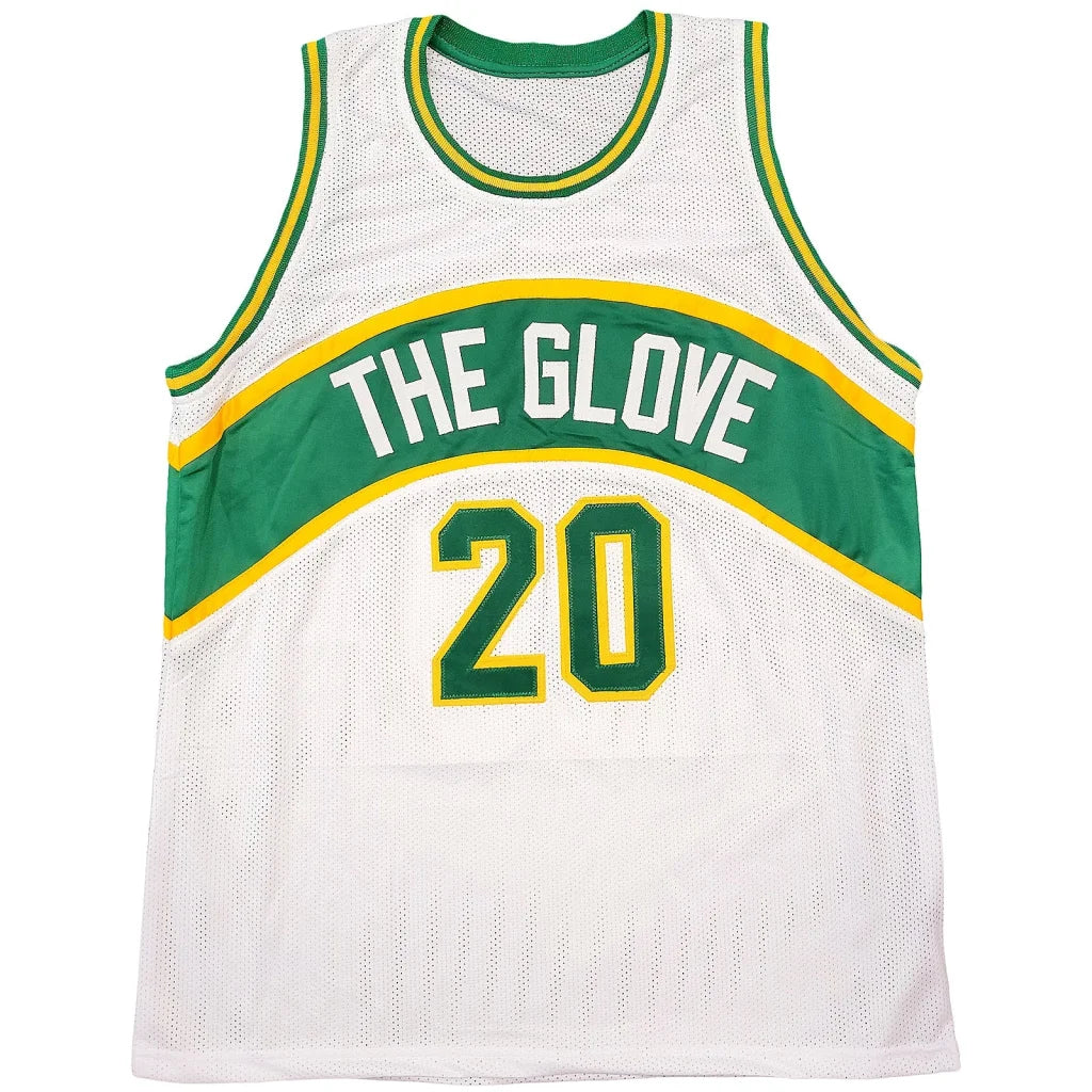 Gary Payton custom jersey with 20 The Glove green accents