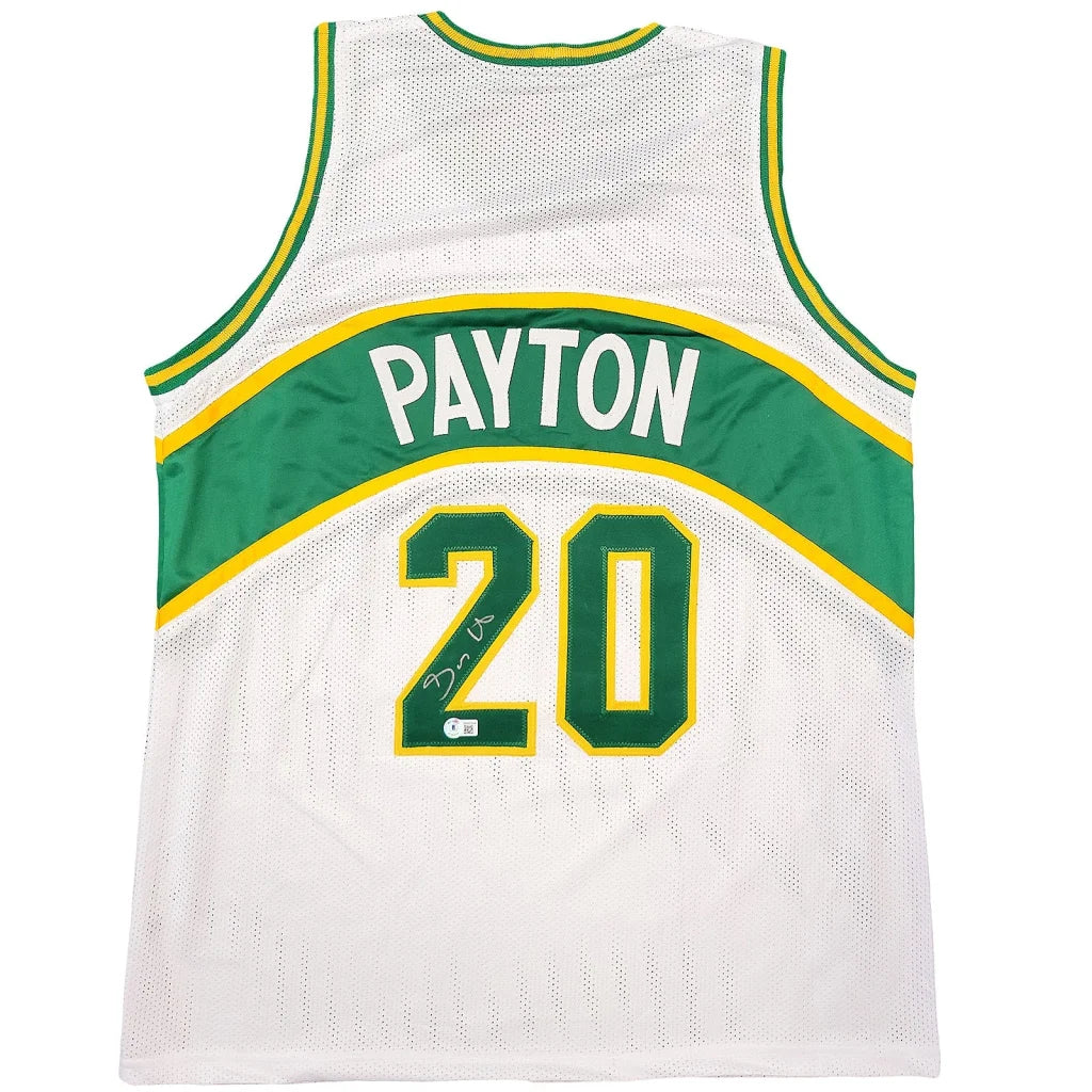 Gary Payton custom jersey white green with name and number 20