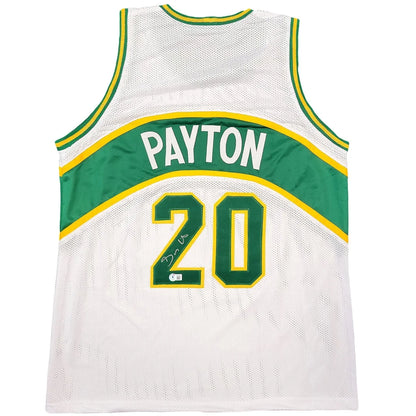 Gary Payton custom jersey white green with name and number 20