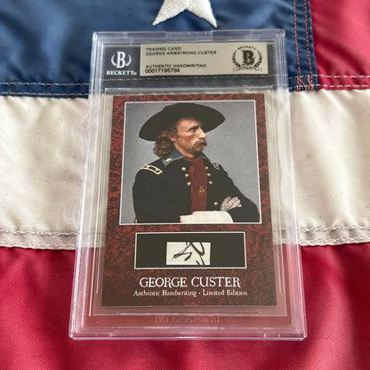 Limited edition George Custer trading card with authentic handwriting and Custer words