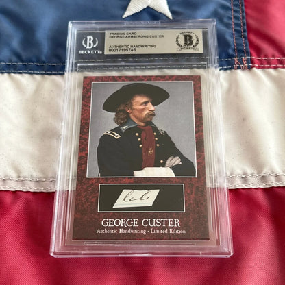 Limited edition George Custer trading card with authentic Custer words in case