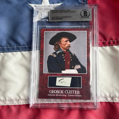 Authentic George Custer words graded autograph trading card in protective case